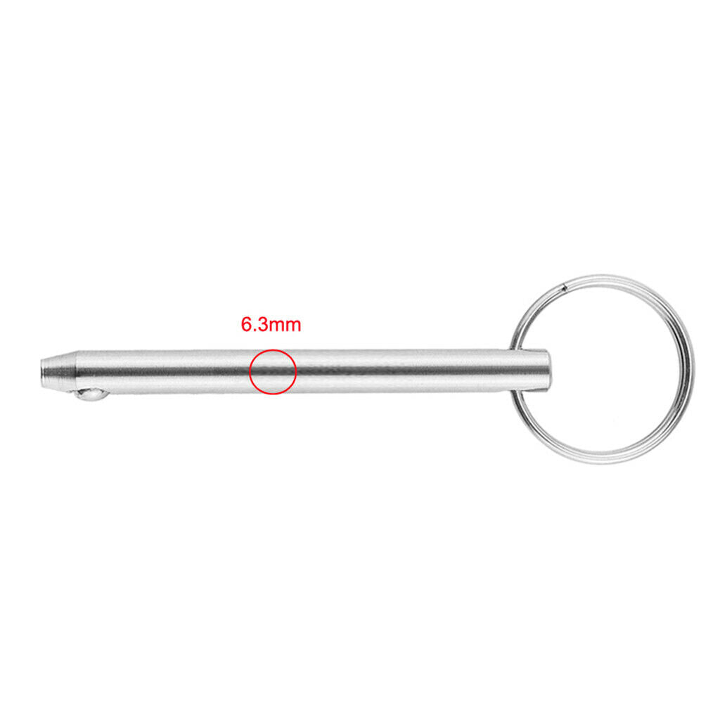Bimini Top Quick Release Spring Pin 6.3x95mm Stainless Steel with Pull