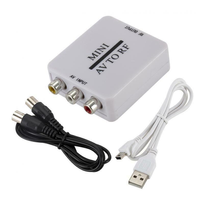 Plastic Rca Cvsb AV to RF Adapter 67.25Mhz 61.25Mhz Video Audio TV Signal Switc