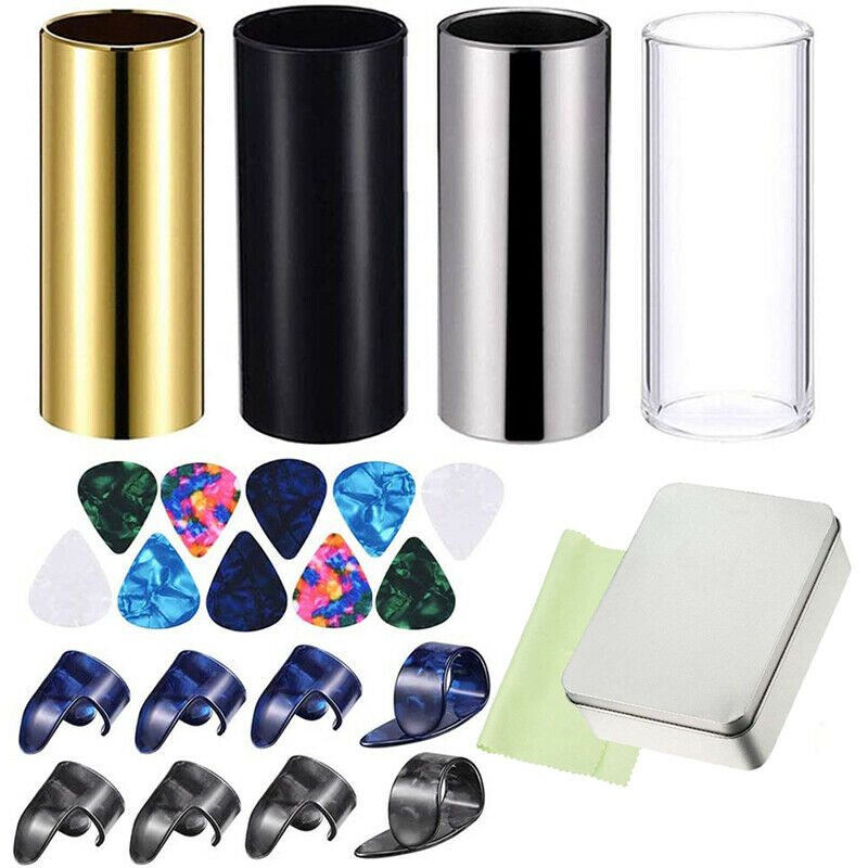 4set Medium Guitar Slides Include 3 Colors Stainless Steel 1 Pieces GlassB.n LS