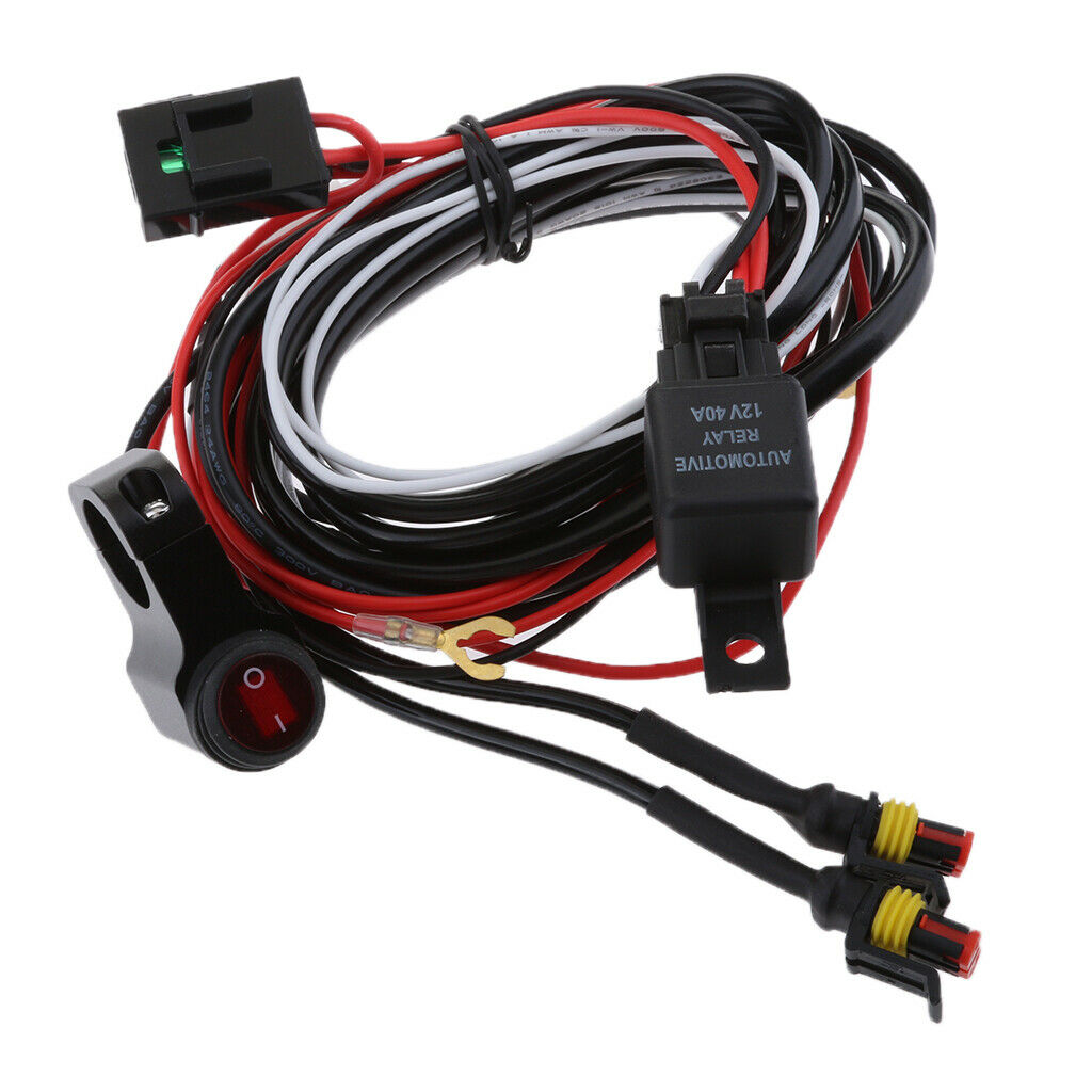 40A 12V LED Work Light Bar Wiring Harness Relay Loom Kit