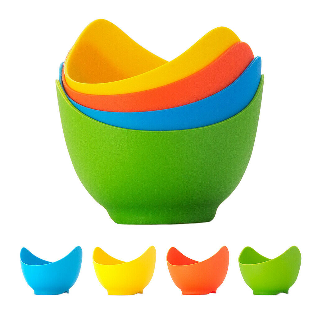 4pcs Poached Egg Cooker Egg Poacher Cup Poaching Pods Mold Kitchen Accessory