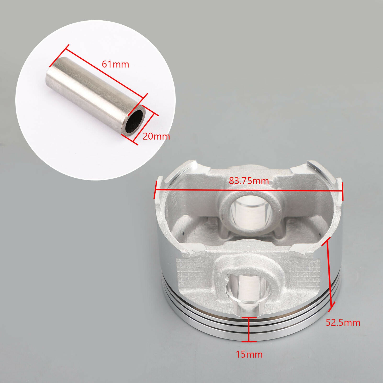 Piston Kit & Rings Set +0.75 83.75mm Fit for Suzuki AN 400 Burgman S 1999-2006