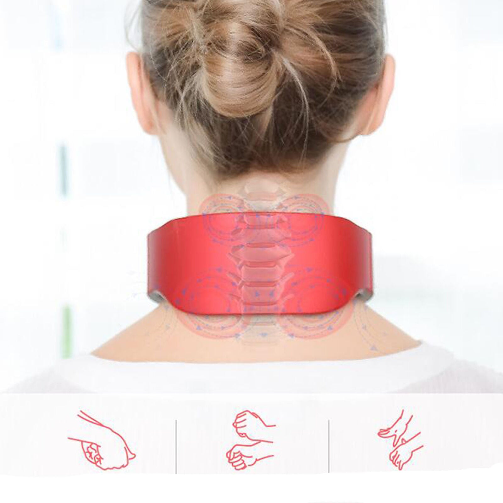 Rechargeable Electric Cervical Neck Massager Relax Heated Body Musle Relief Pain