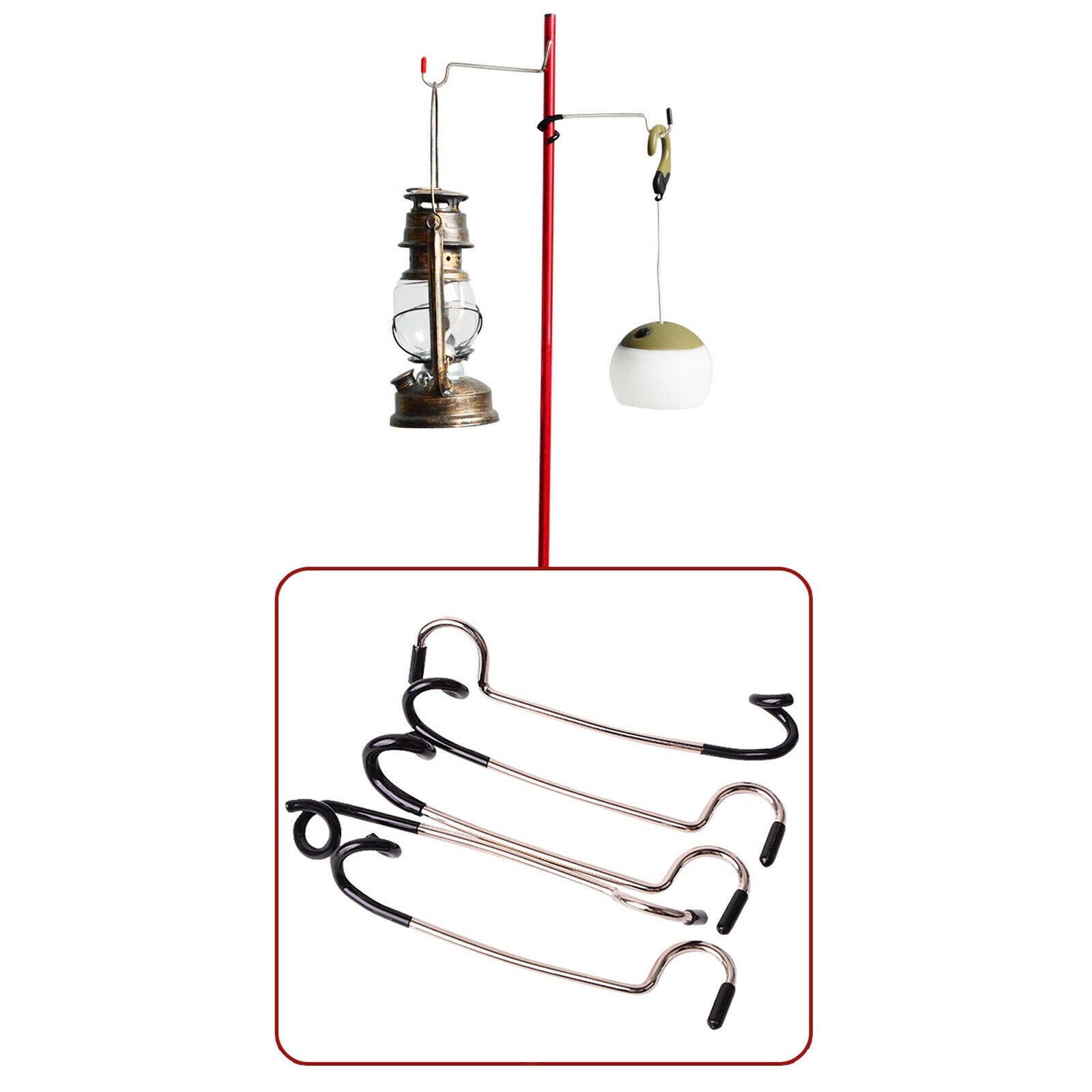 Camping Lantern Hanger Hook S-Shaped Hanging Holder Fishing Travelling Tools
