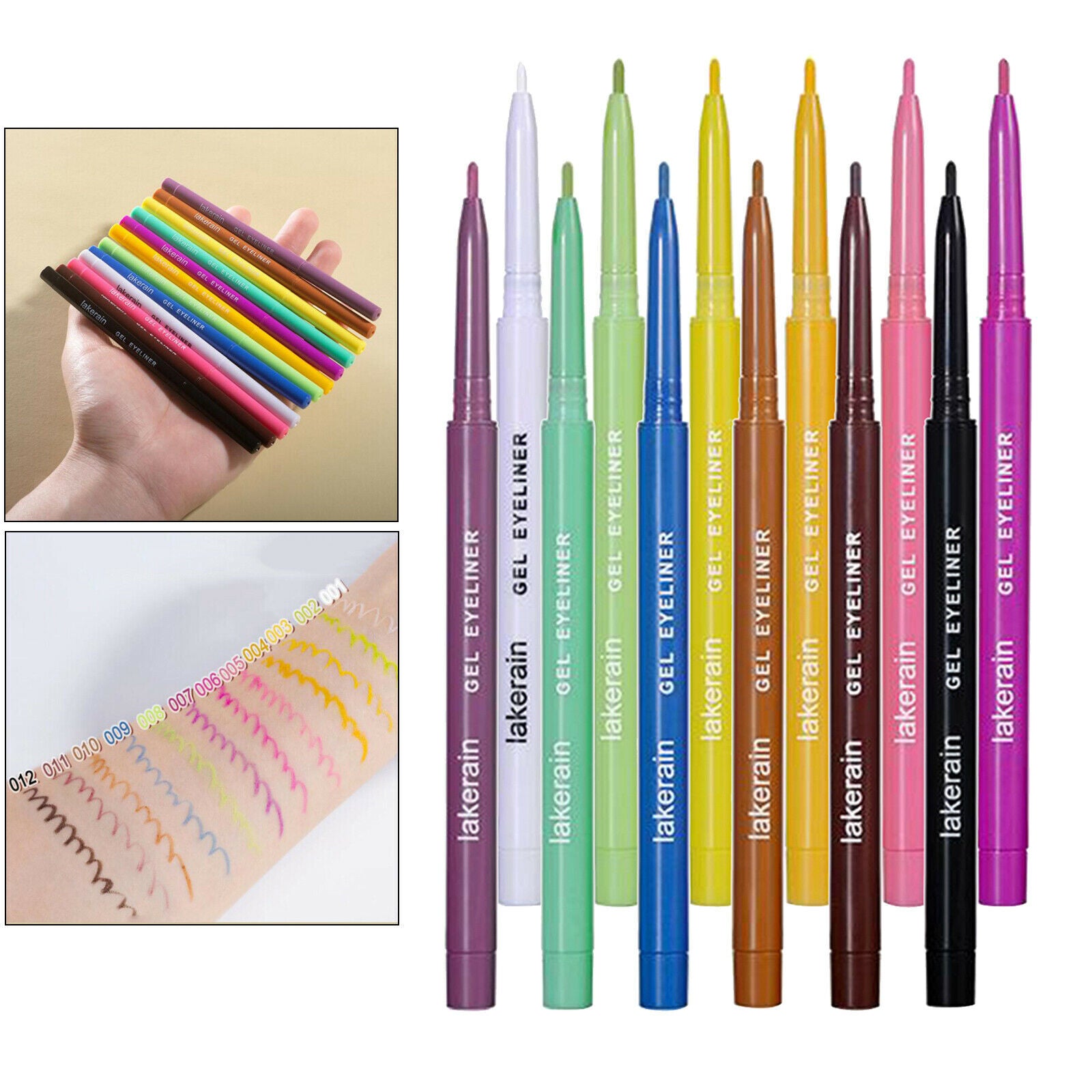 12 Colors Liquid Eyeliner Set,Matte Eyeliner Colorful Eye Liner Pen Eyeliner