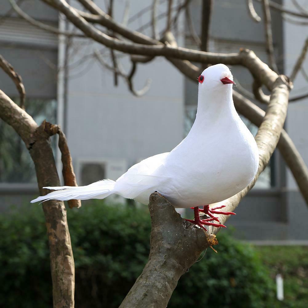 Decorative Dove Artificial Foam Feather White Pigeon Bird Wedding Ornament @