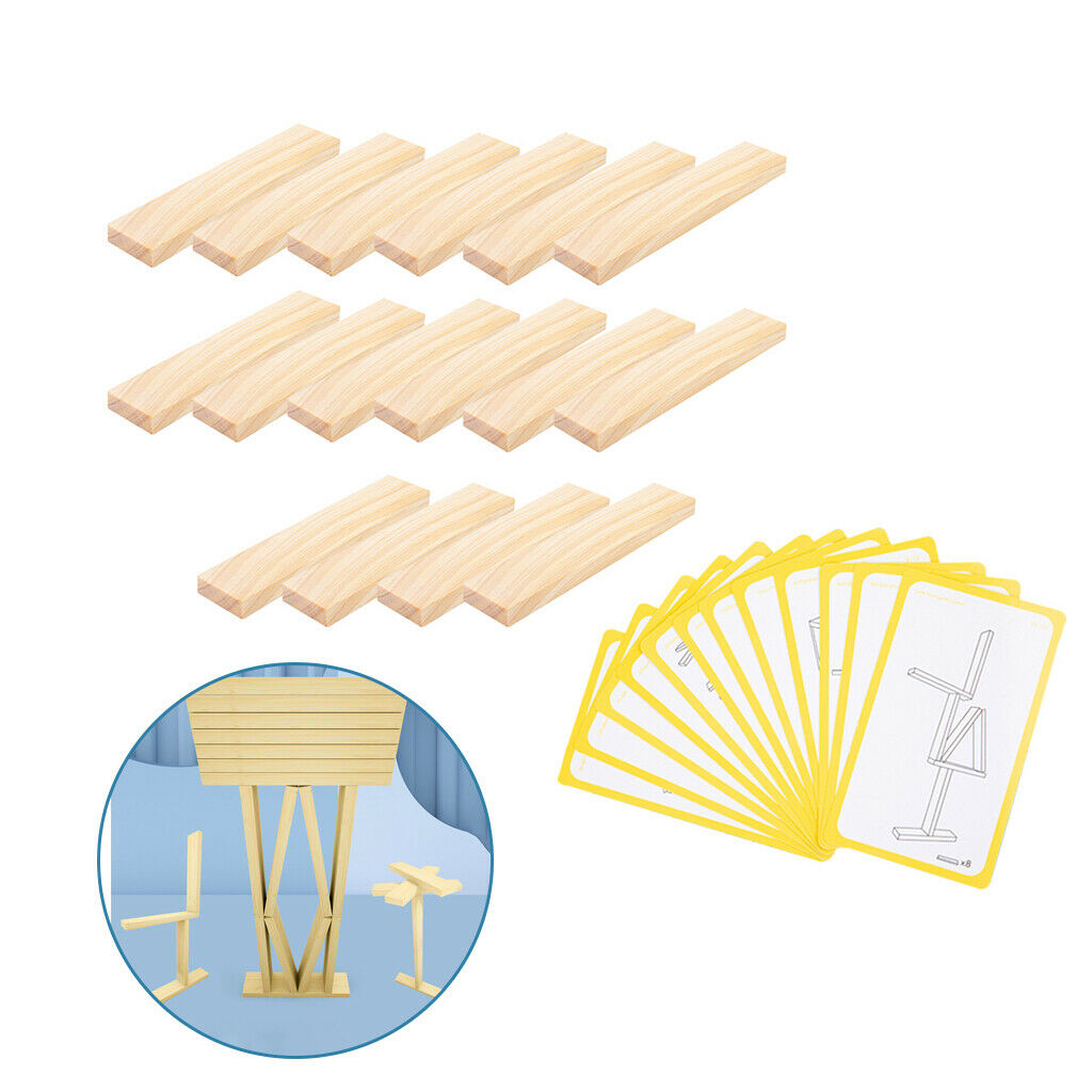 16pcs Kids Wooden Building Blocks Balance Game Table Game Toys for Toddlers