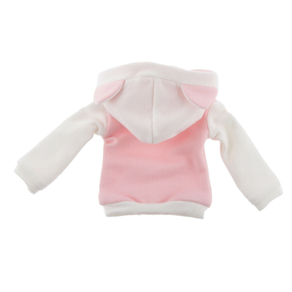 Cute Cat Ear Fleece Hoodie Hoody Sweatshirt For 1/6 BJD SD Pink