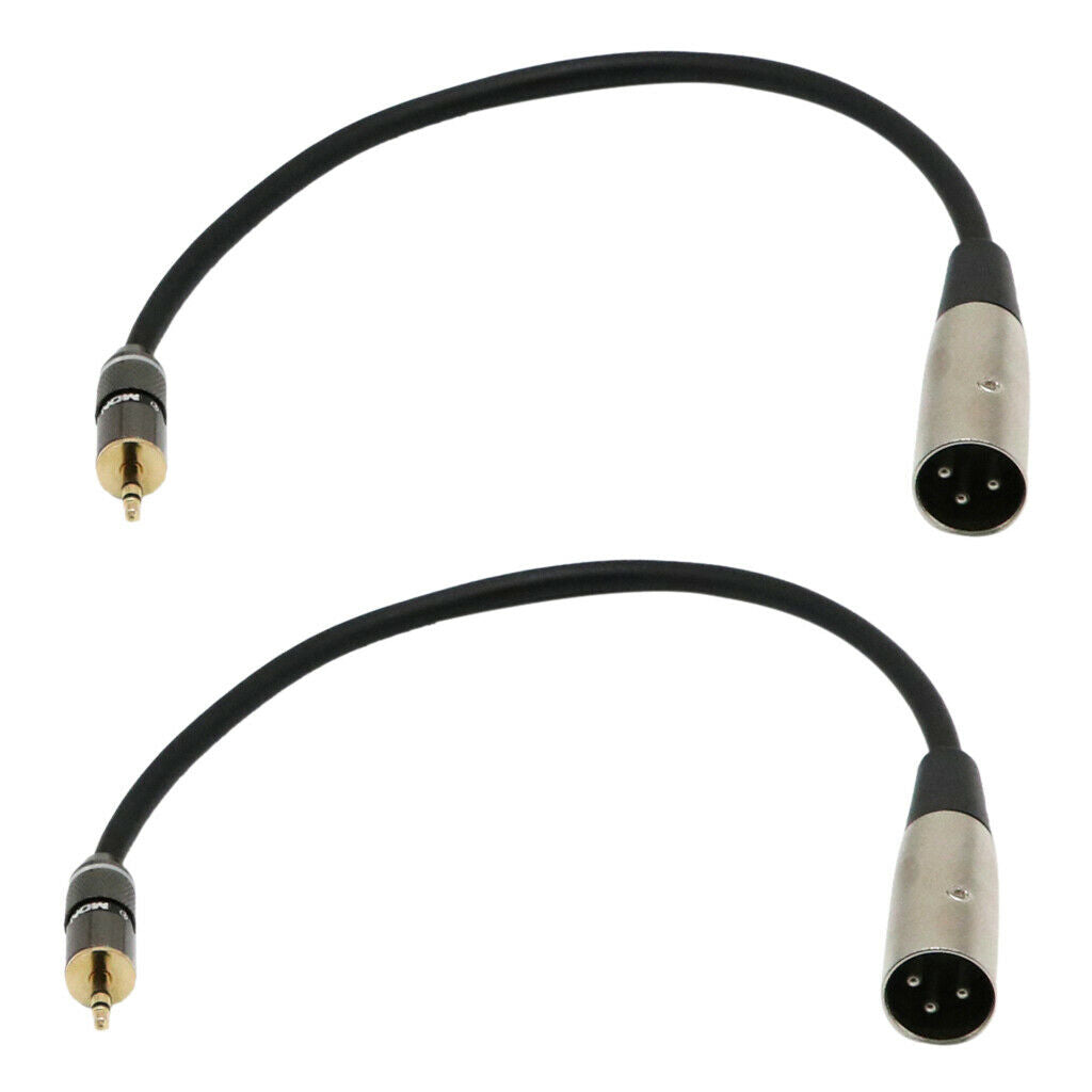 2 Pieces 3.5mm STEREO Mini Jack to 3 Pin XLR Male Mixer Cable Mic Audio Speaker