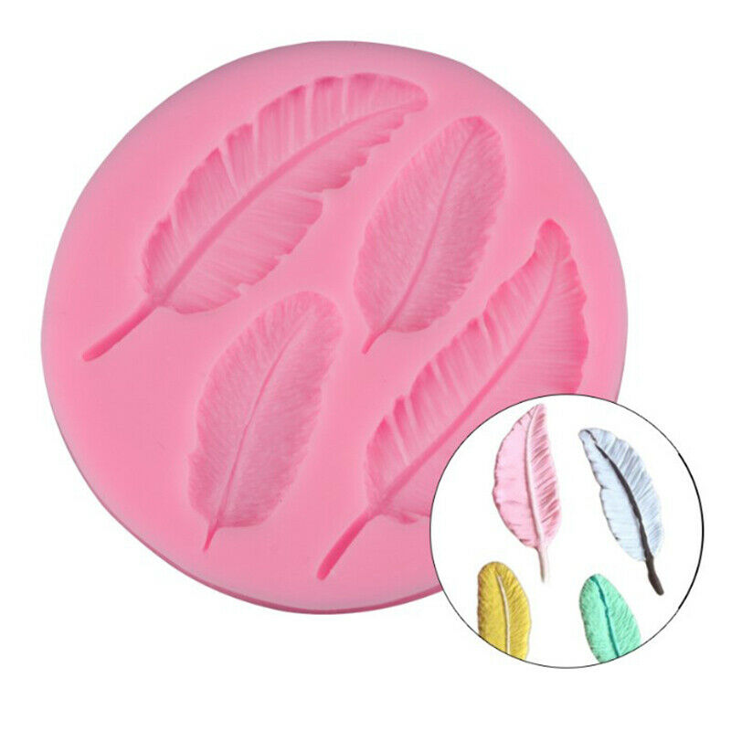 Leaves Feather Shaped Reverse Sugar Fondant Cake Silicone Mold Decoration.l8