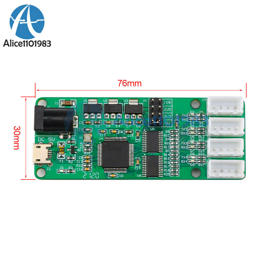 2PCS LC-FT4232-4TTL USB to 4 Channel TTL UART Serial Port Module 1.8/2.5/3.3V