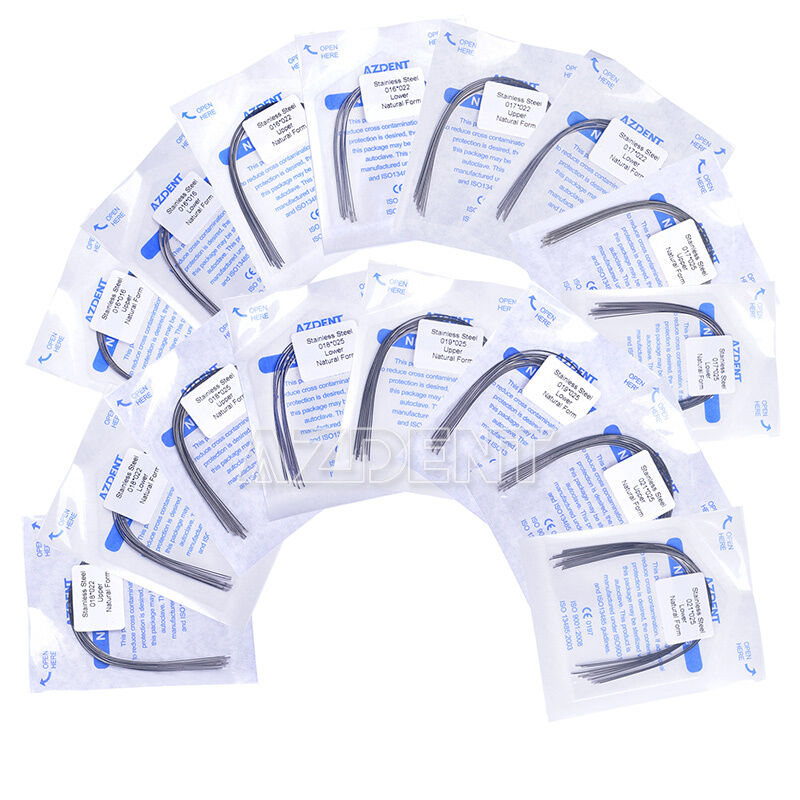 200 Packs Dental Orthodontic Arch Wires Stainless Steel Rectangular Natural Form