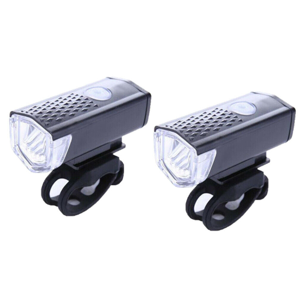 2x USB Bike Headlight Road Bicycle LED Light Front Lamp Flashlight White