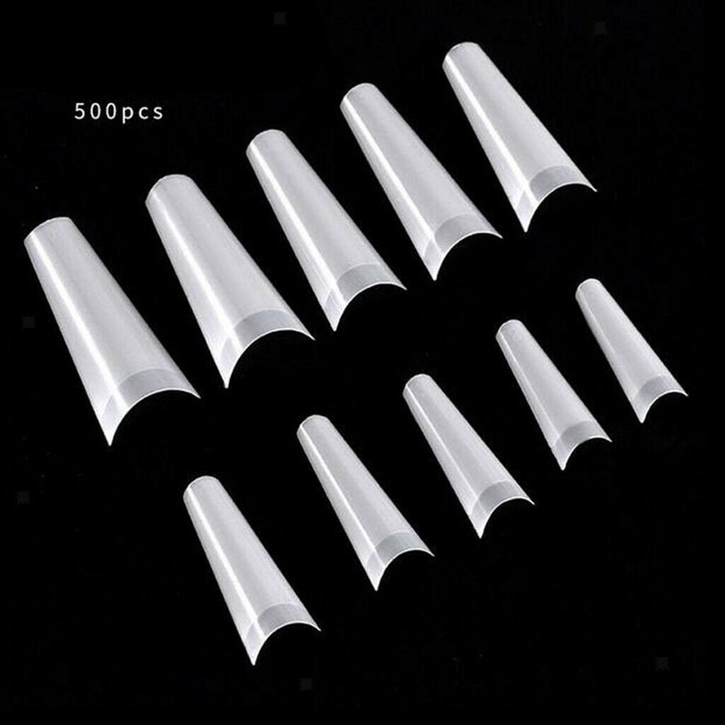 500PCS False Nails Full Cover Acrylic French Nail Tips with Nails Glue DIY