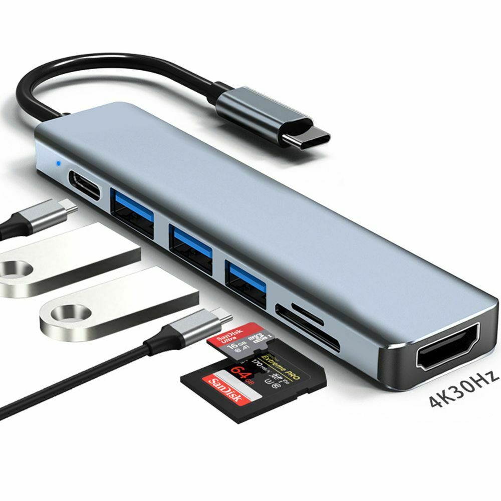 Laptop Adapter 7 IN 1 Type C HUB USB C USB 3.0 For Macbook Nintendo Switch