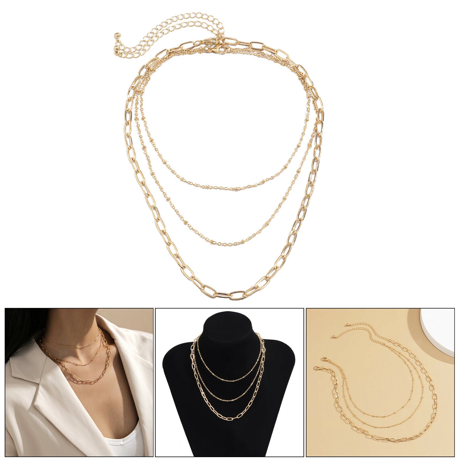 Women's Girls Trendy Multi Layer Tassel Necklace Handmade Fashion Jewelry