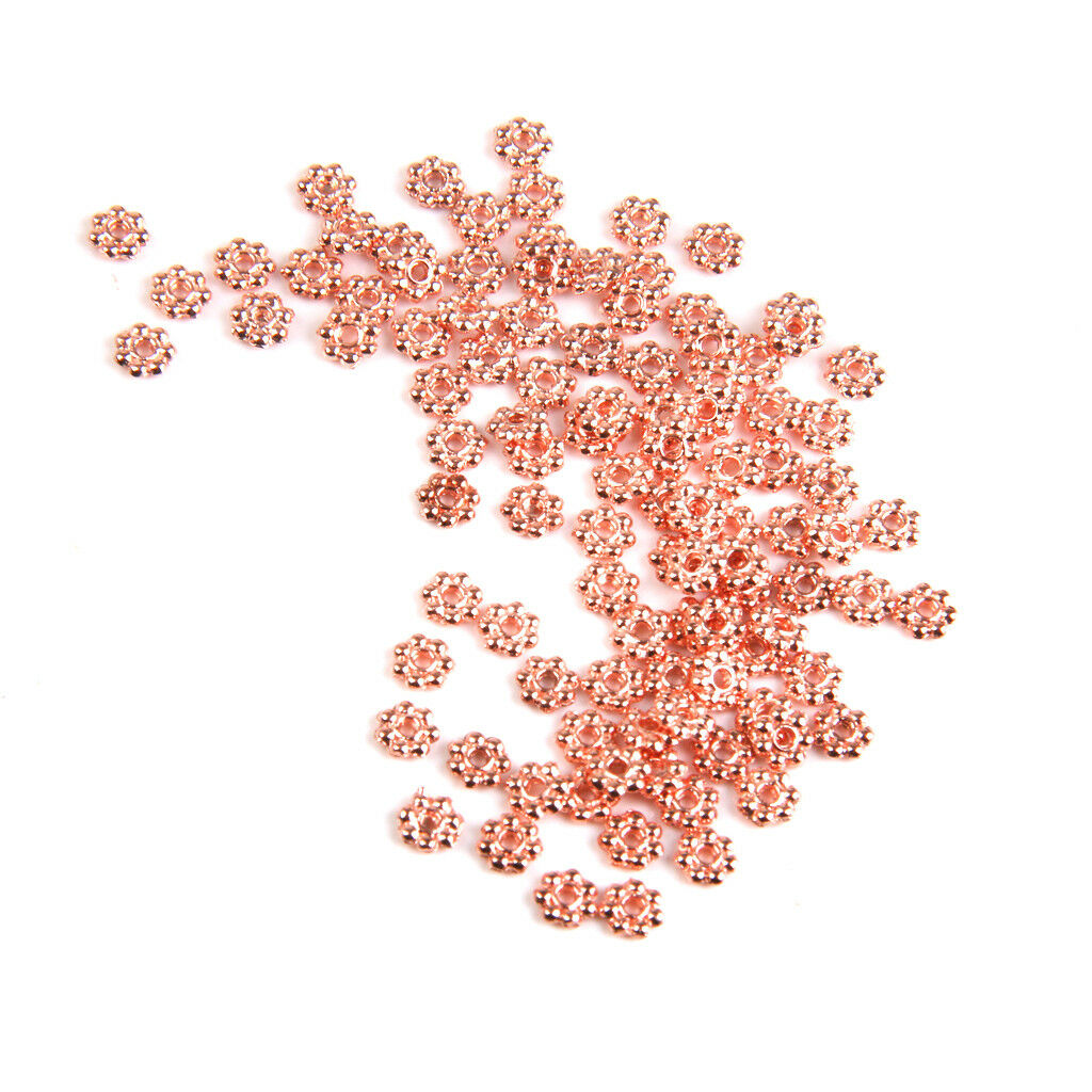 200pcs Loose Spacer Beads Craft 4mm Daisy Snowflake Jewelry Findings Crafts