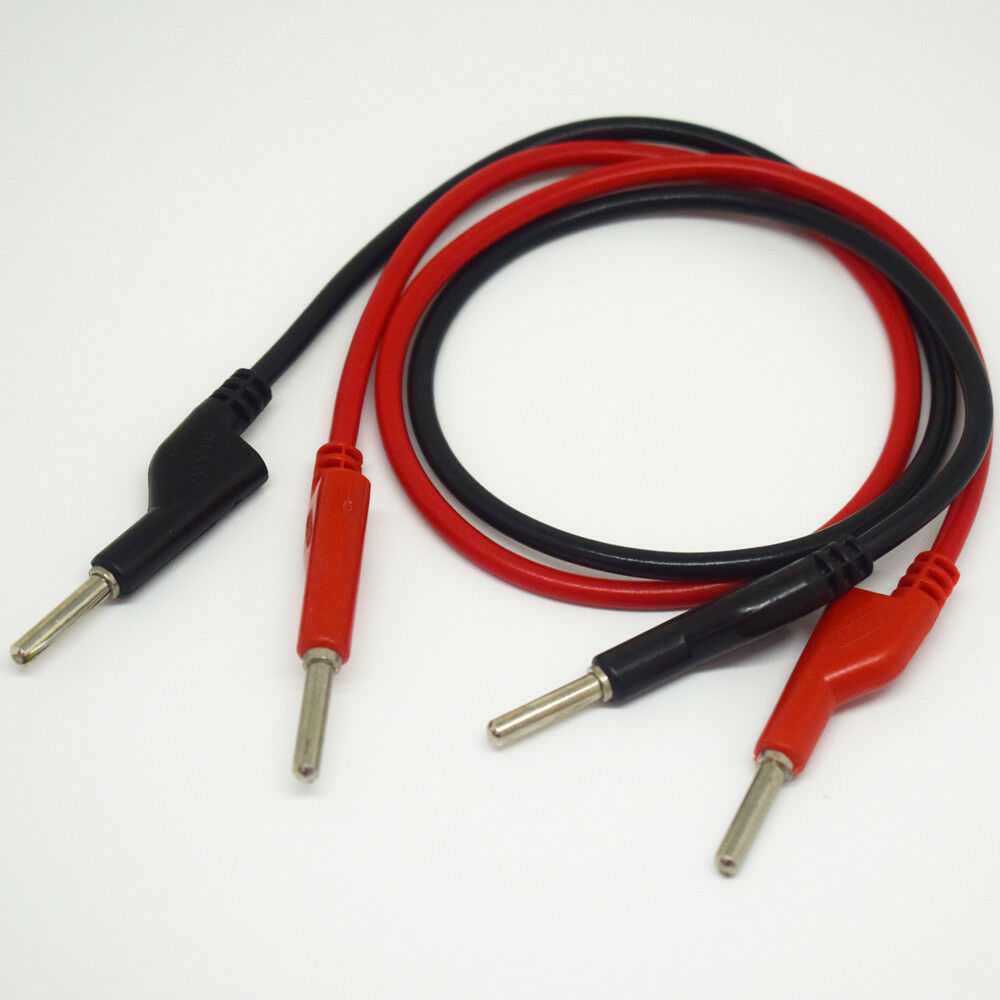 4pairs 50cm Silicone High Voltage Dual 4mm Banana Plug Test Leads Cable R+B