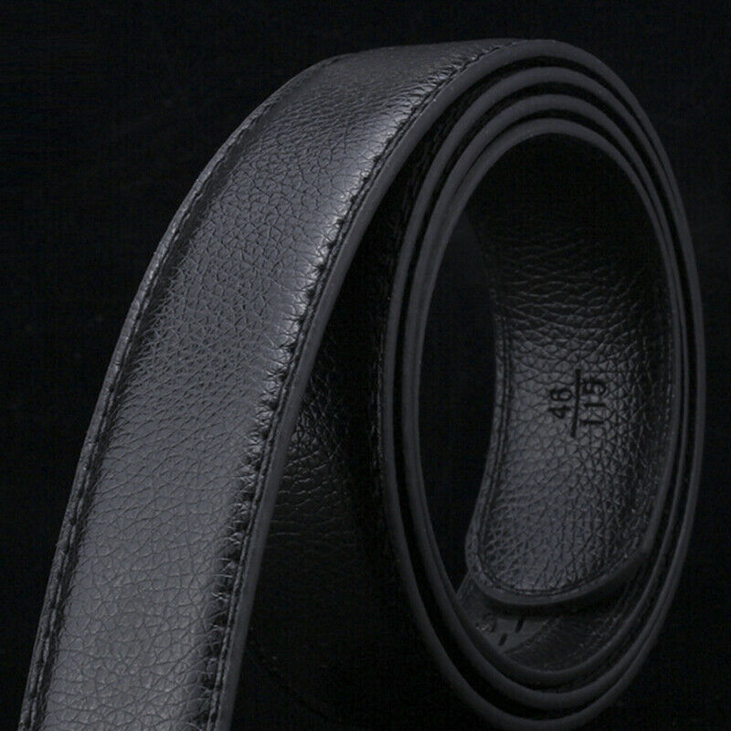 Men's Leather Belt Headless Double-sided Lychee strip Automatic Buckle Waistb Kt