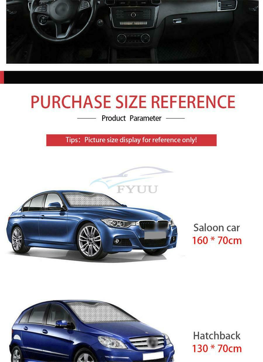 130 x 70CM Foldable Car Aluminum Foil Front Windshield Sun Visor For Hatchback