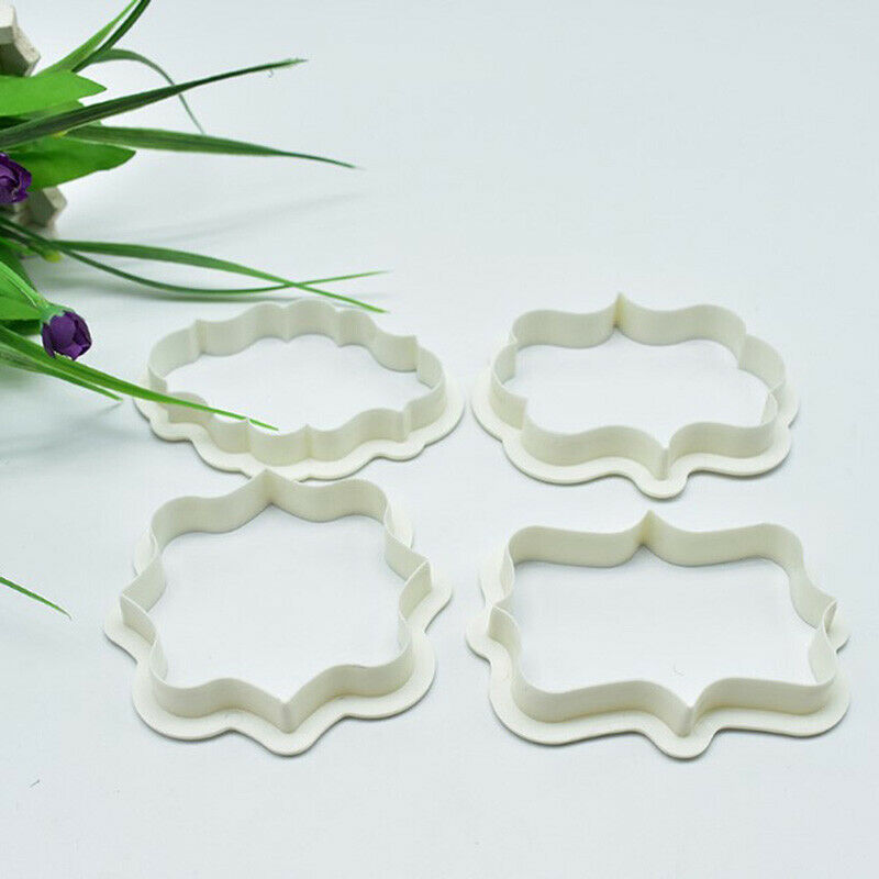 4Pcs Cookie Cutter Set Plastic Biscuit Mould Fondant Cake Tools Fondant M.l8