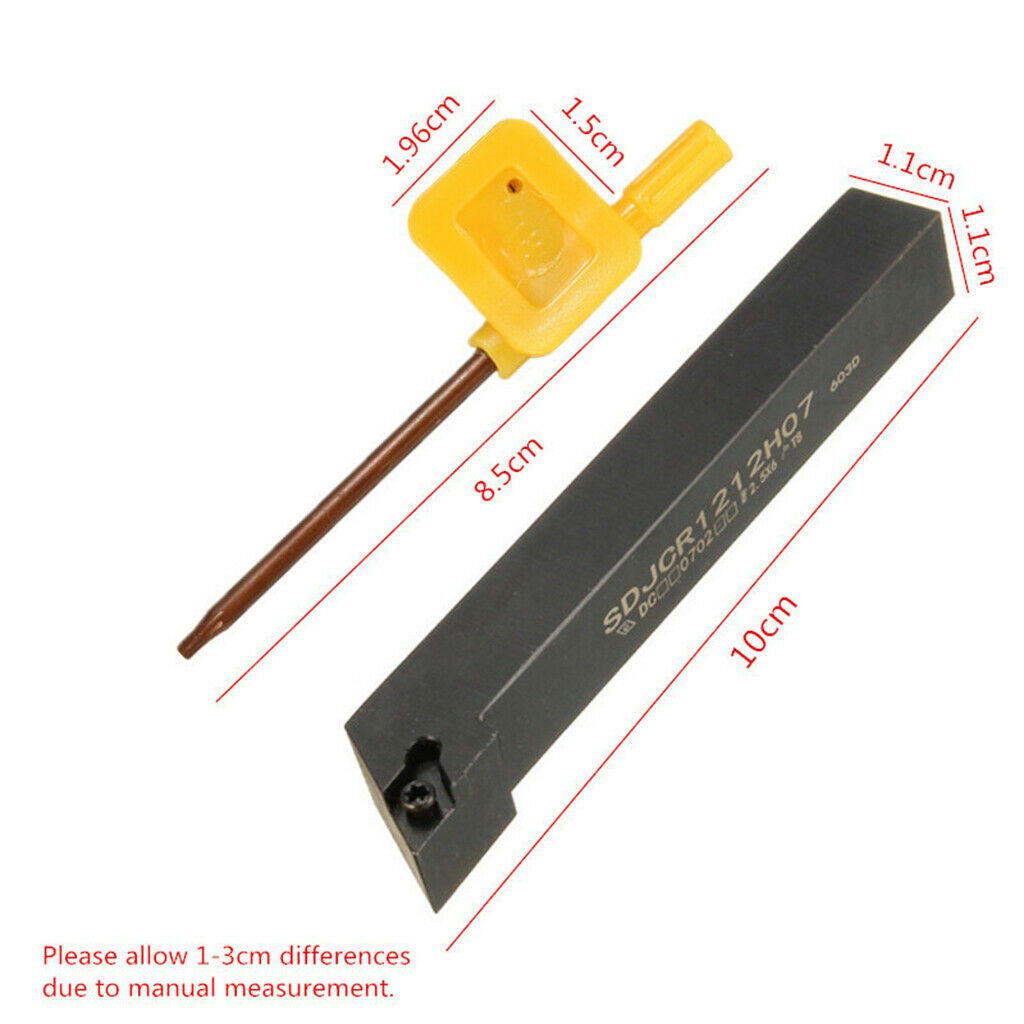 SDJCR1212H07 Boring Bars + DCMT0702 Carbide Inserts + Key Tools