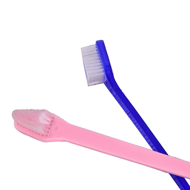 2pcs Dog dual-end toothbrush pet oral dental 2 sided brush helps reduce p.l8