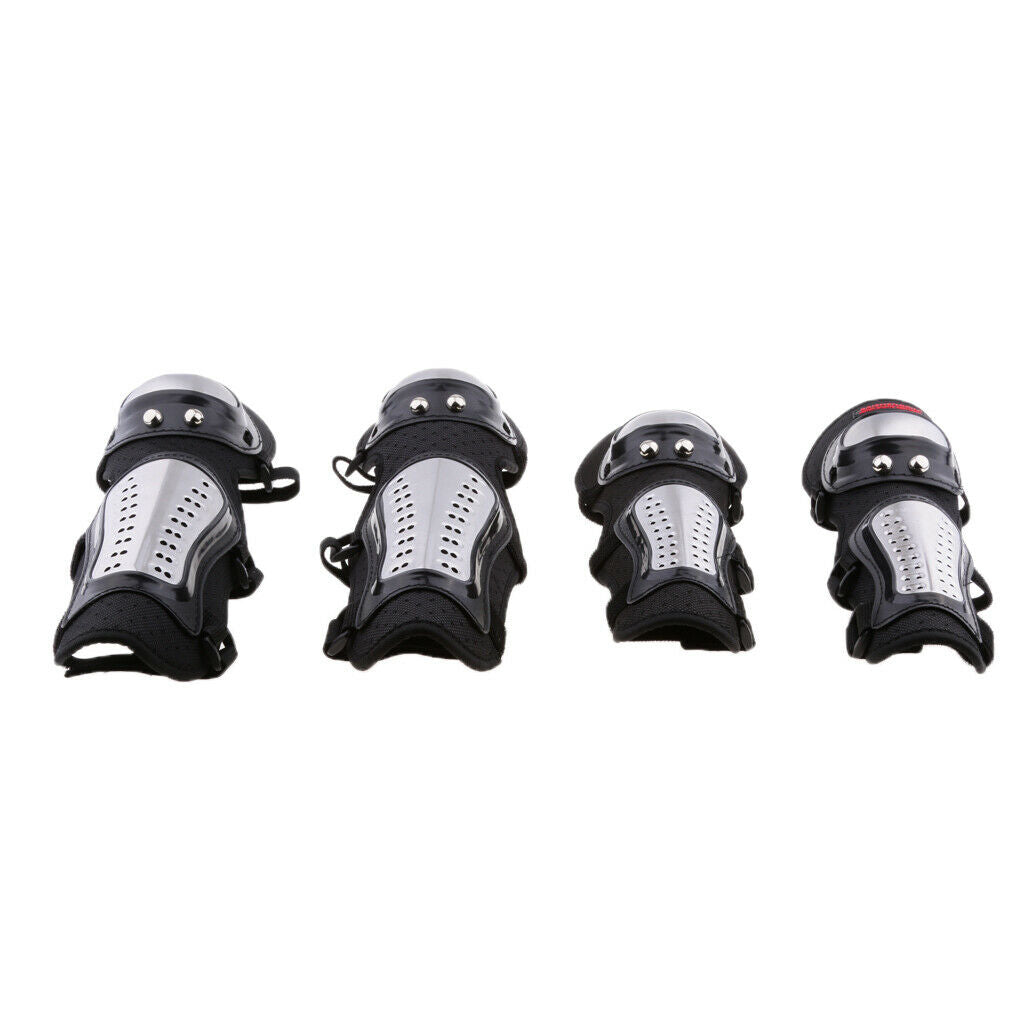 Alloy Steel Motorcycle ATV Motocross Elbow Knee Shin Guard Pads Protector