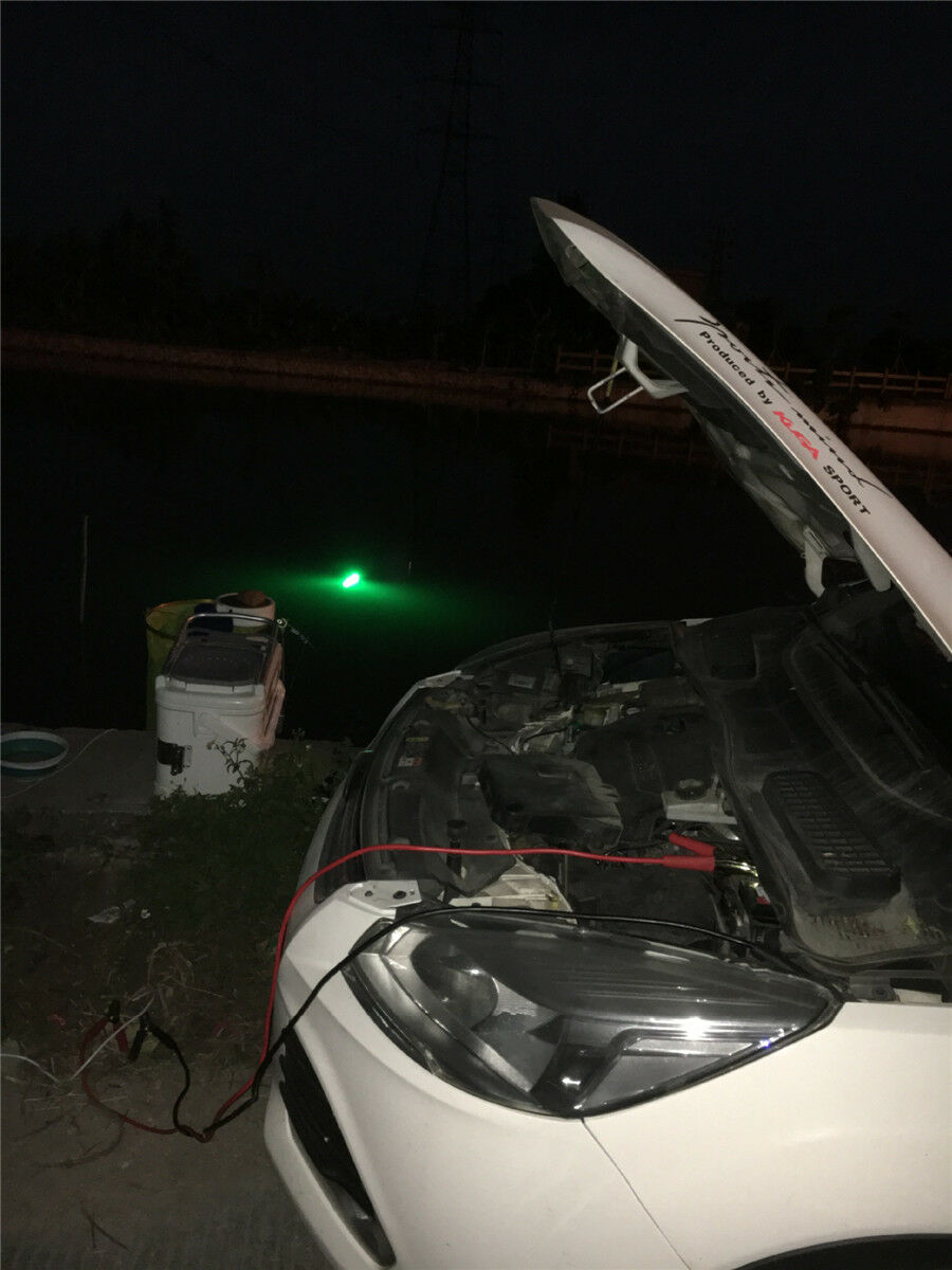 12V 20W Green LED Underwater Fishing Light +Outdoor Telescopic Fishing Rod Lamp