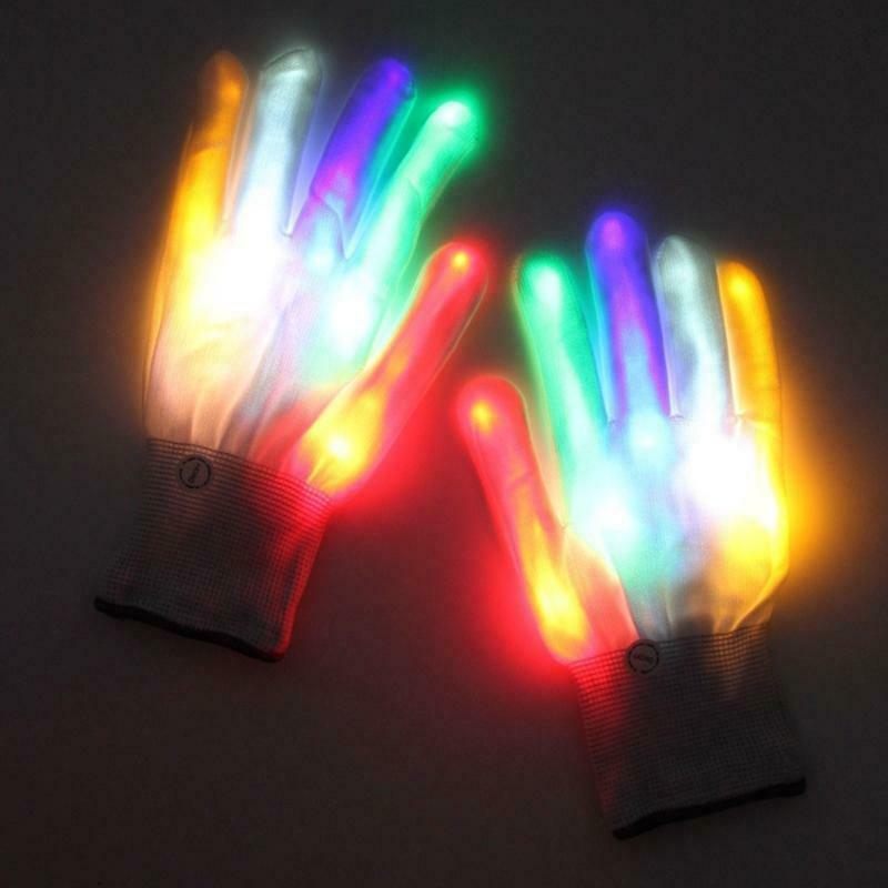 Flashing LED Gloves Glowing Fingertips Creative Photo Props Party Favor Toys