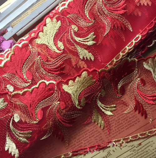 3 Yard Bilateral Embroidery Lace Trim Wedding dress Sewing decoration Accessorie