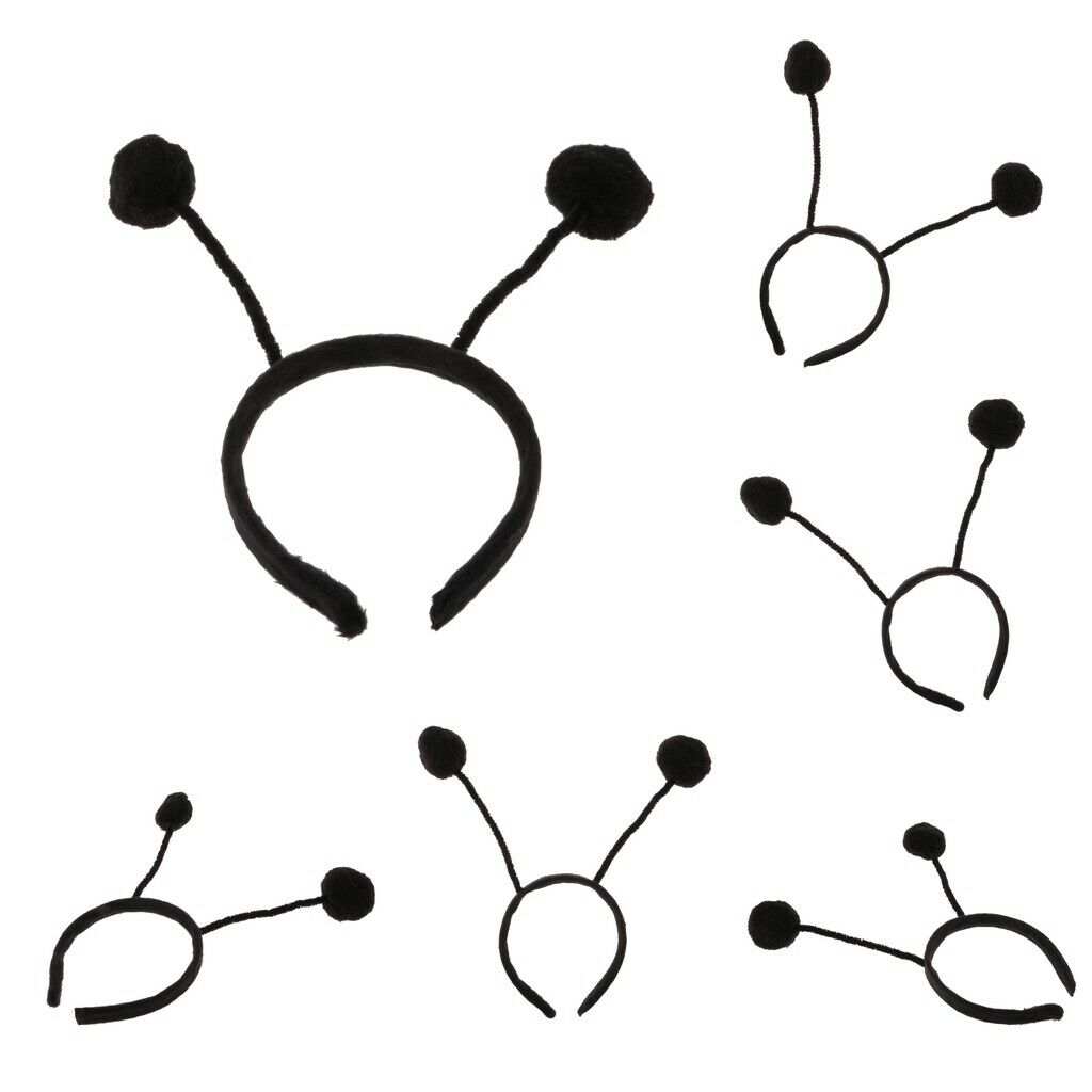 6x Girls Insect Antenna Headband Bumblebee Ladybug Costume Accessories Black