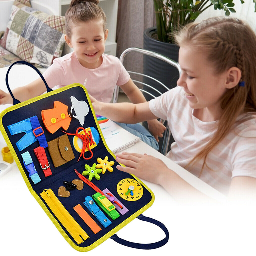 Portable Felt Busy Board Dress Life Basic Skills Early Educational Toys Gift