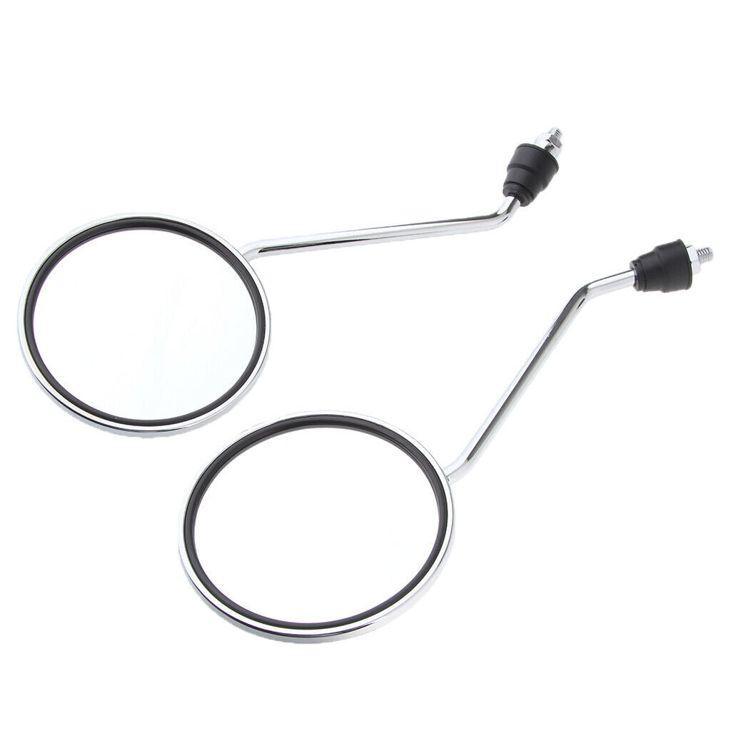 1 Pair 8mm Round Motorcycle Rear View Mirrors for Scooters
