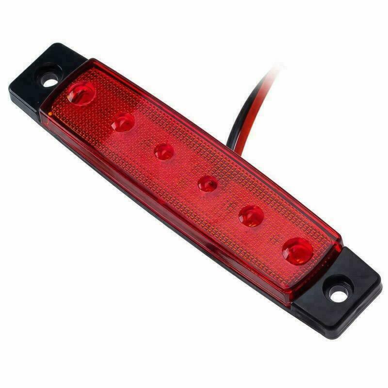 20x Red Amber 6LED Side Marker Light Indicators Truck Trailer Boats RV Clearance