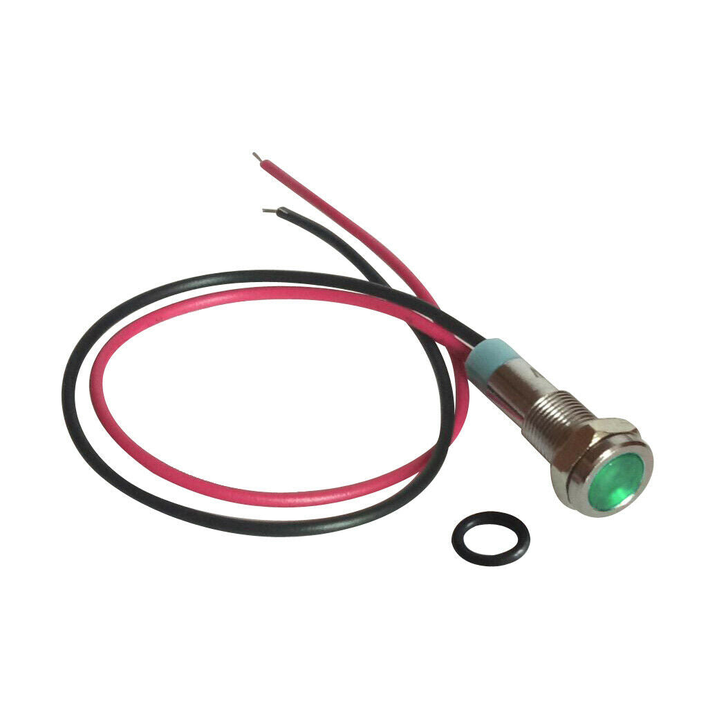 2Pcs 6mm 24V LED Indicator Light Lamp Pilot Dash for Home with Wire Leads