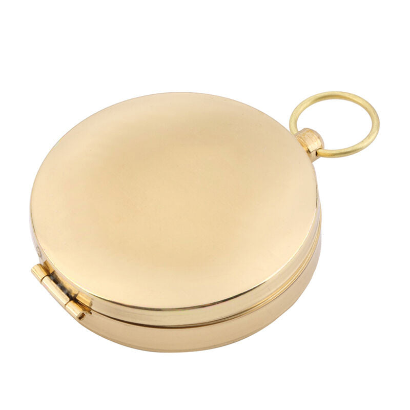 Brass Pocket Watch Style Outdoor Camping Hiking Compass Navigation Keychain、NDD