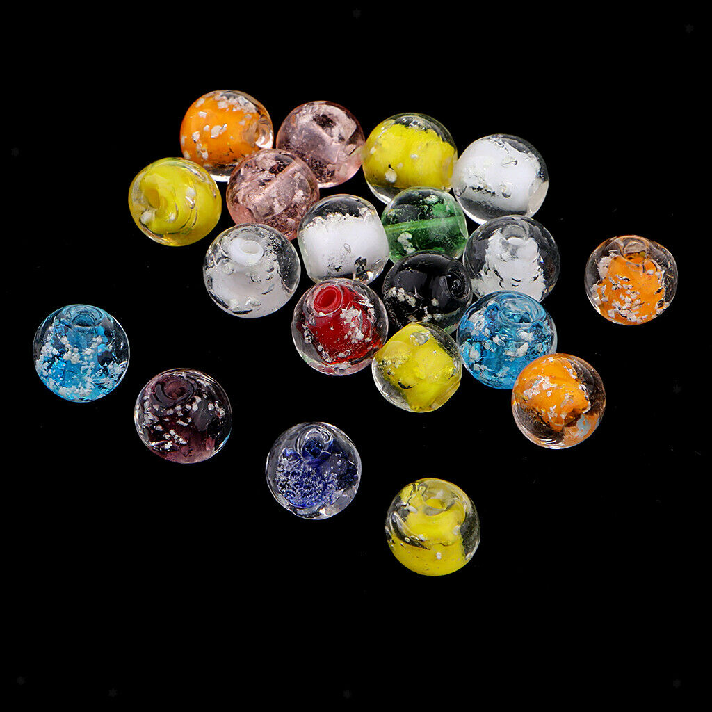 20PCS Assorted European Lampwork Glass Beads Spacer Beads Charms