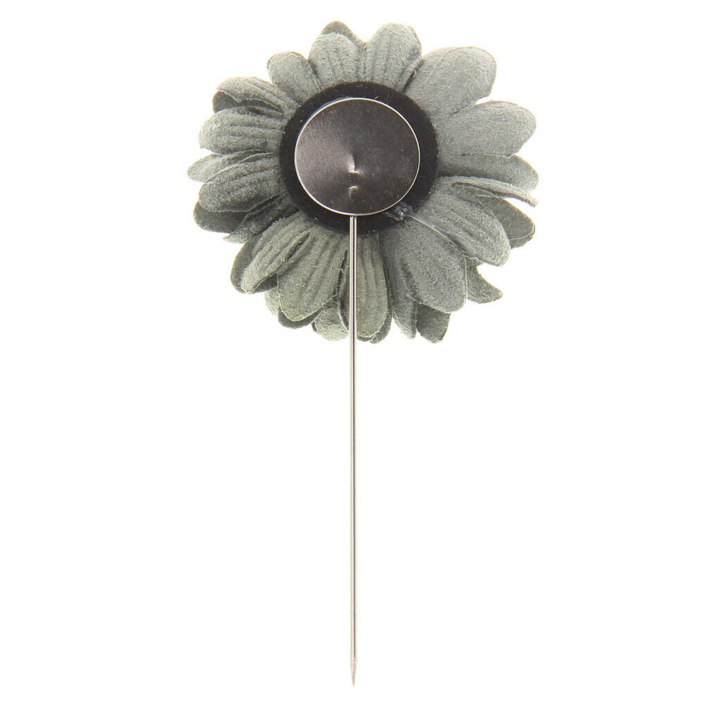 Mens Lapel Light green Flower Boutonniere Stick Brooch Pin Corsage