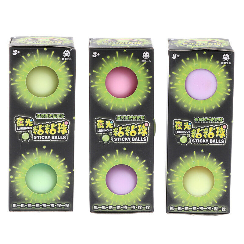 3PCS/Lot Luminous Sticky Ball Decompress Vent Squeeze Toys Stress Relief T BYBU