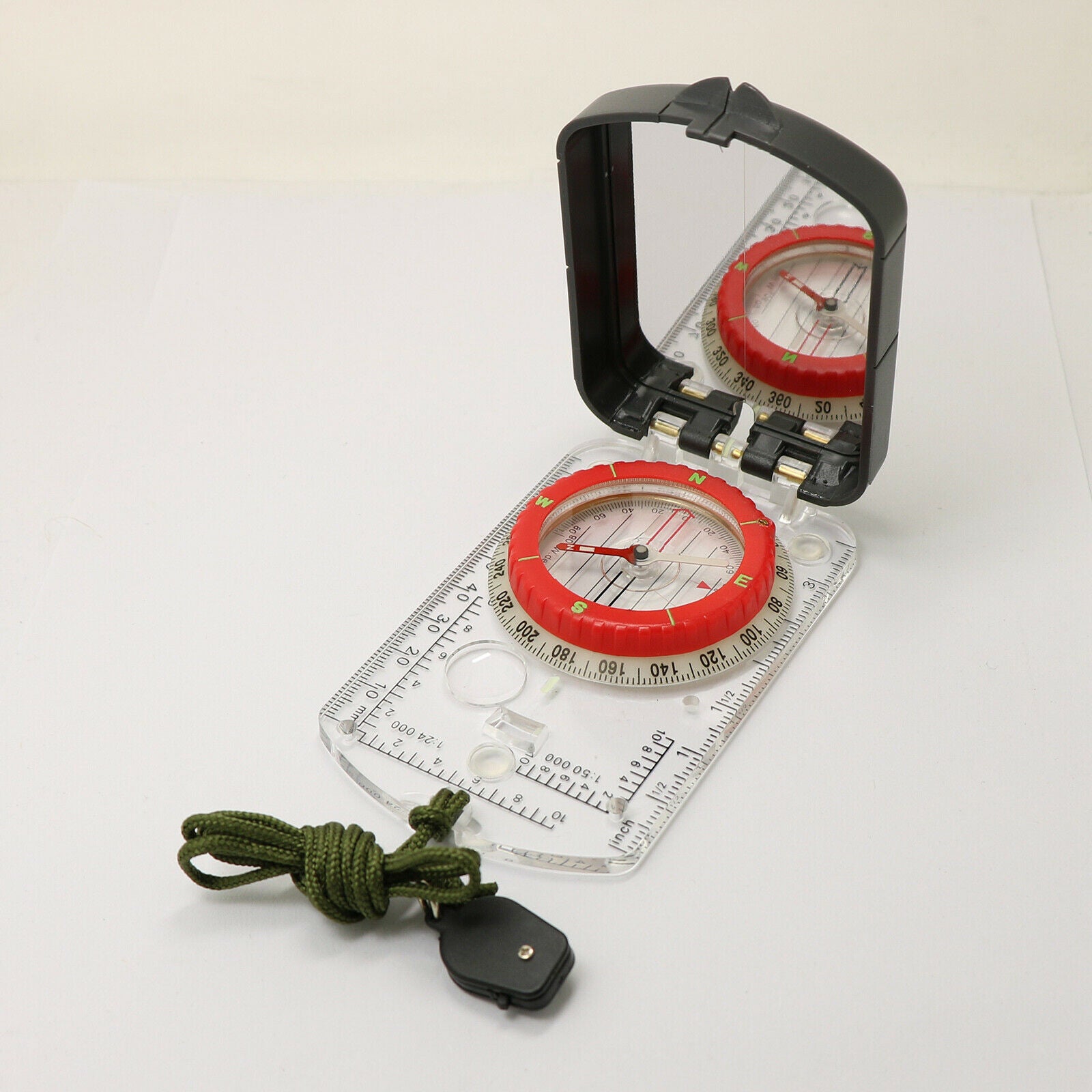 Foldable Compass Scale Map Ruler Clinometer Survival Hunting Mountaineering