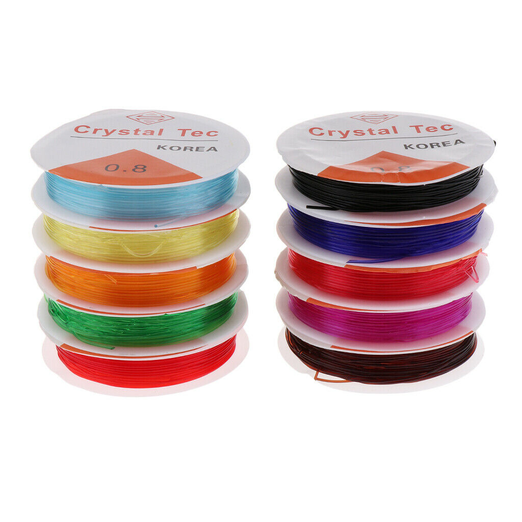 10pcs Clear Stretch Elastic Beaded Wire Rope String Thread 8 Meters /