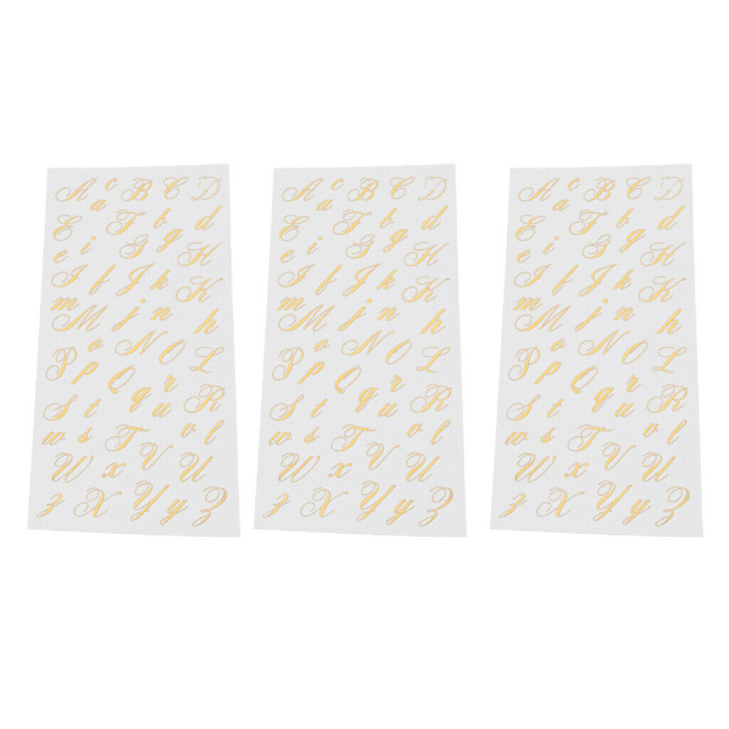 3 Self-adhesive Sheets of The Alphabet Stickers for The