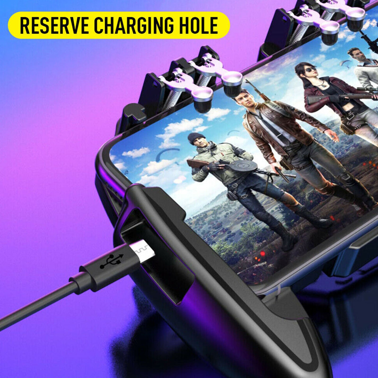 Mobile Phone Game Controller Joystick Six-Finger Cooling Fan Gamepad For PUBG