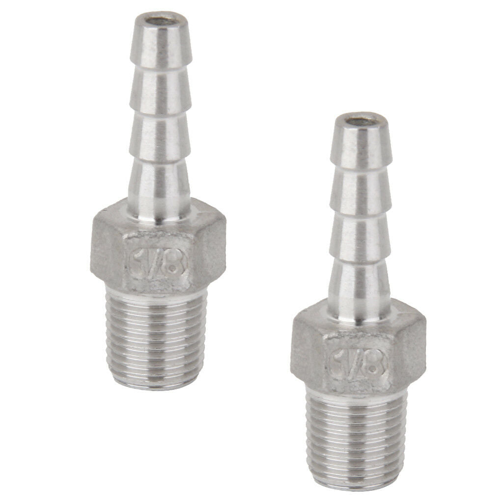 2pcs 1/8'' Male Thread Pipe Fitting x 6mm Barb Hose Tail Connector NPT