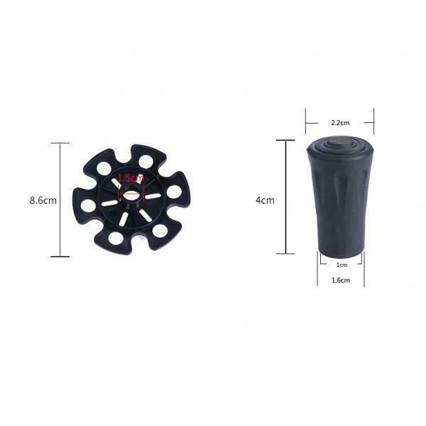 4pcs Rubber Snow Basket + Trekking Poles  Walking Stick Tips