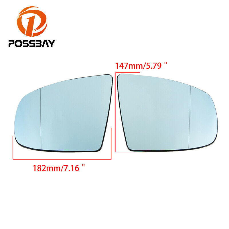 Pair Door Side Rearview Mirror Glass Heated Left Right Fits BMW X5 X6 2007-2014