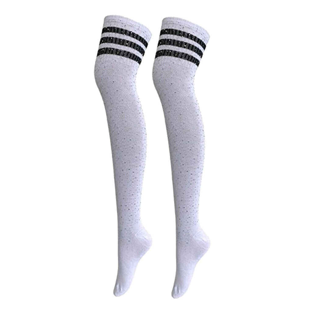 3 Pair Women's Stripes Tube Over Knee High Socks Stockings Socks Leg Warmer
