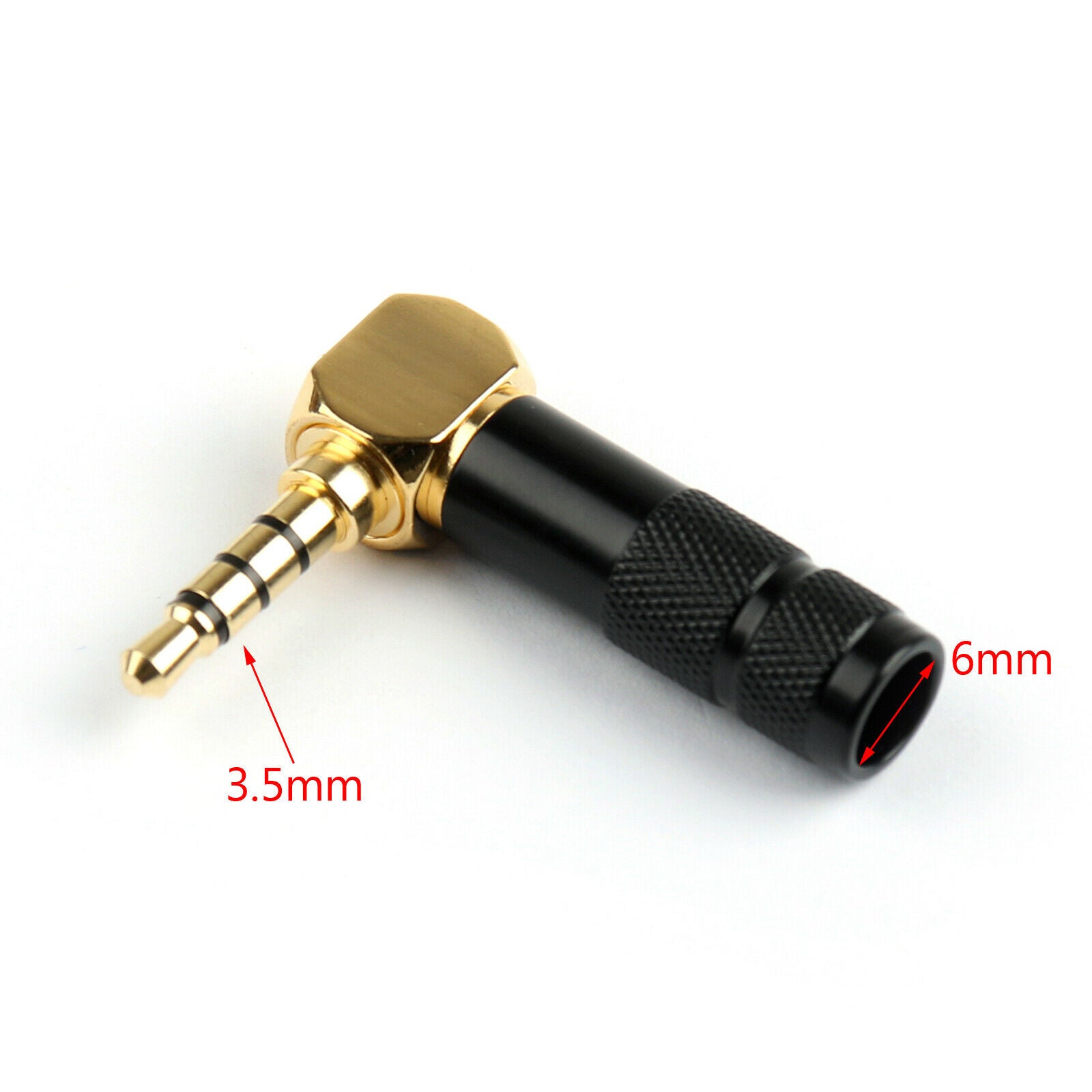 4Pcs 3.5mm Stereo 4 Pole Right Angle Male Jack Plug Audio Soldering Cable