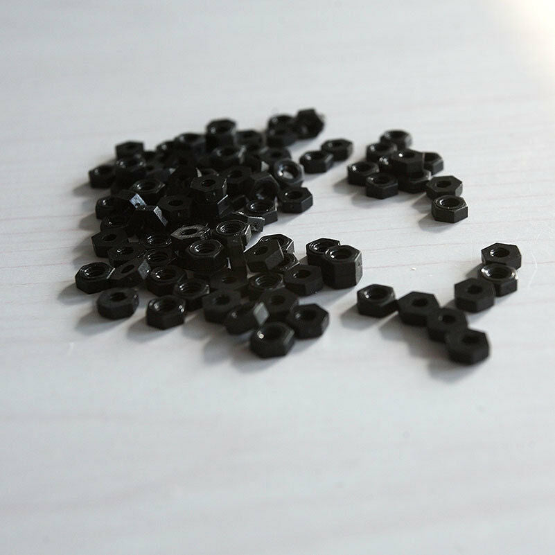 Best-selling 100 Pcs Black Nylon Screw Nuts Hexagonal Standoff Spacer M3 N.l8